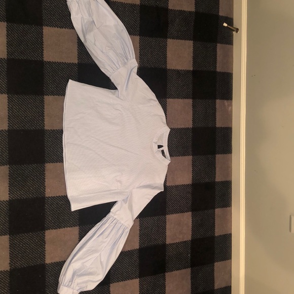 A cropped top with puffy arm sleeves. - Picture 1 of 5